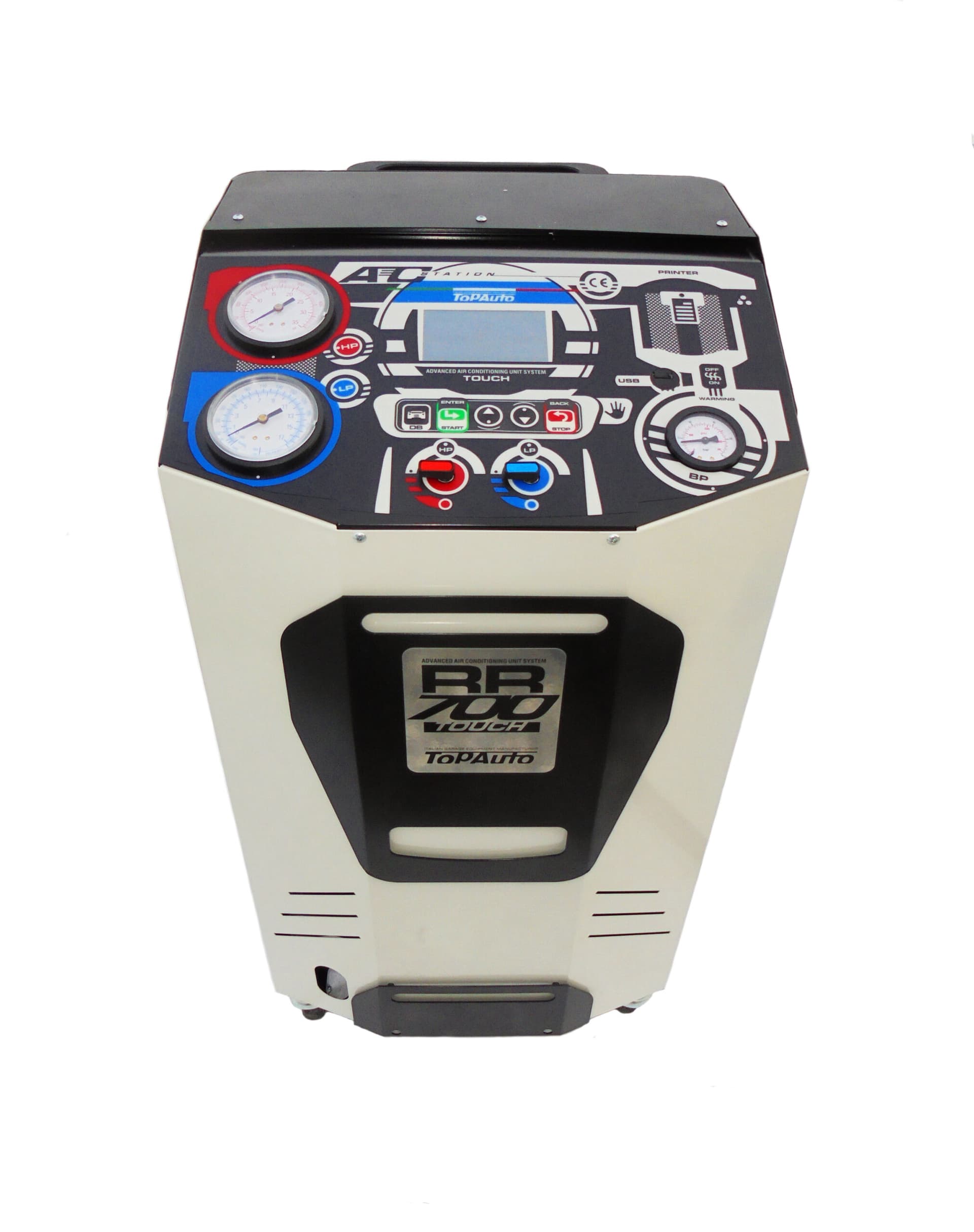 Станция для заправки кондиционеров RR700Touch — подключение шлангов