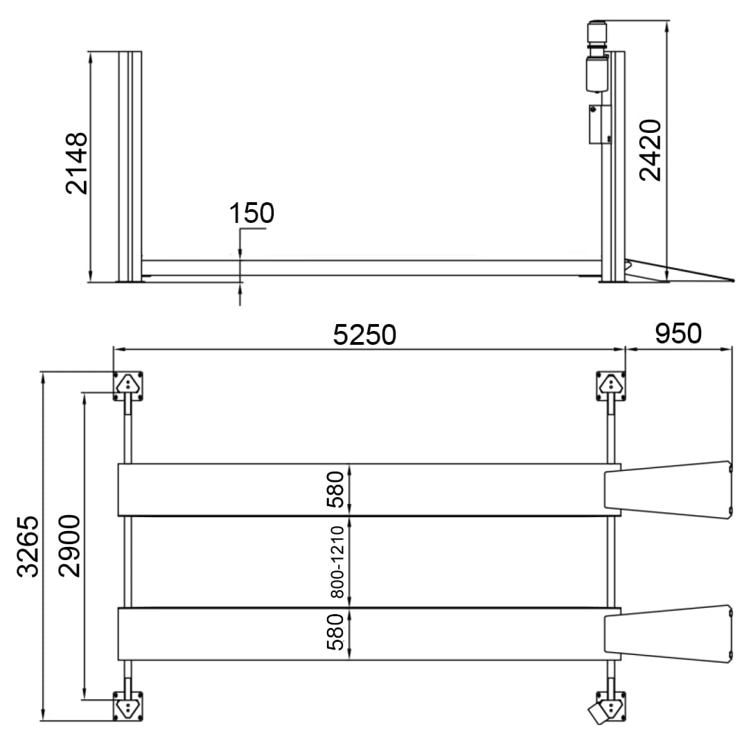 Подъемник четырехстоечный г/п 5 т. Velyen 4ED0600F