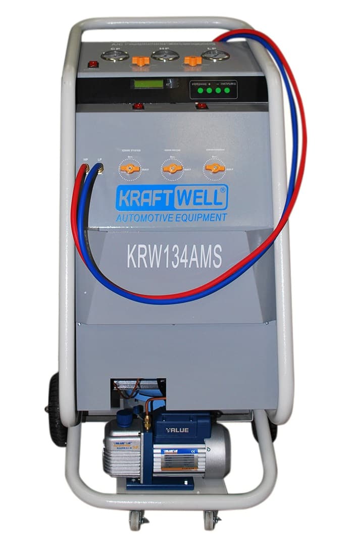 Kraftwell KRW134AMS — вакуумный насос и внутренний бак