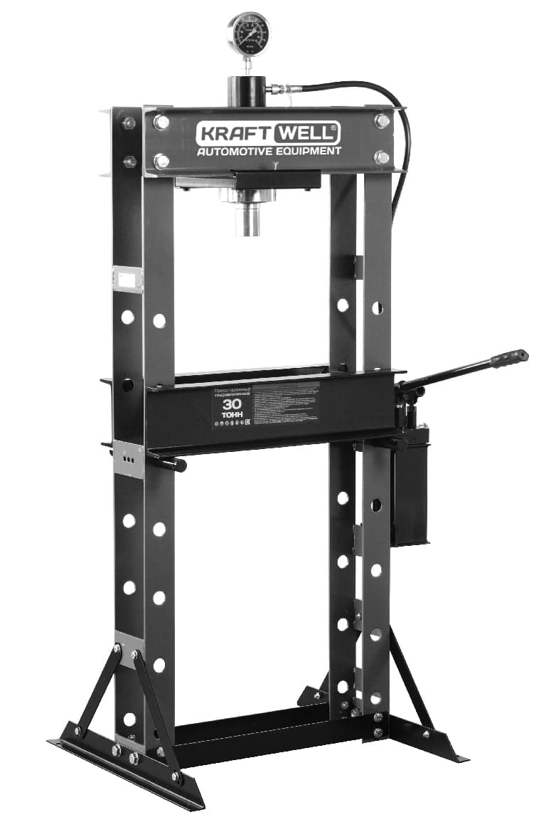 Пресс гидравлический с ручным приводом 30 тонн KraftWell KRWPR30