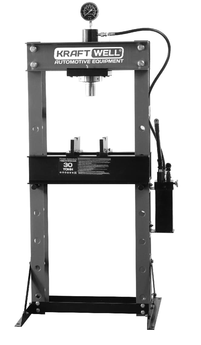 Пресс гидравлический с ручным приводом 30 тонн KraftWell KRWPR30