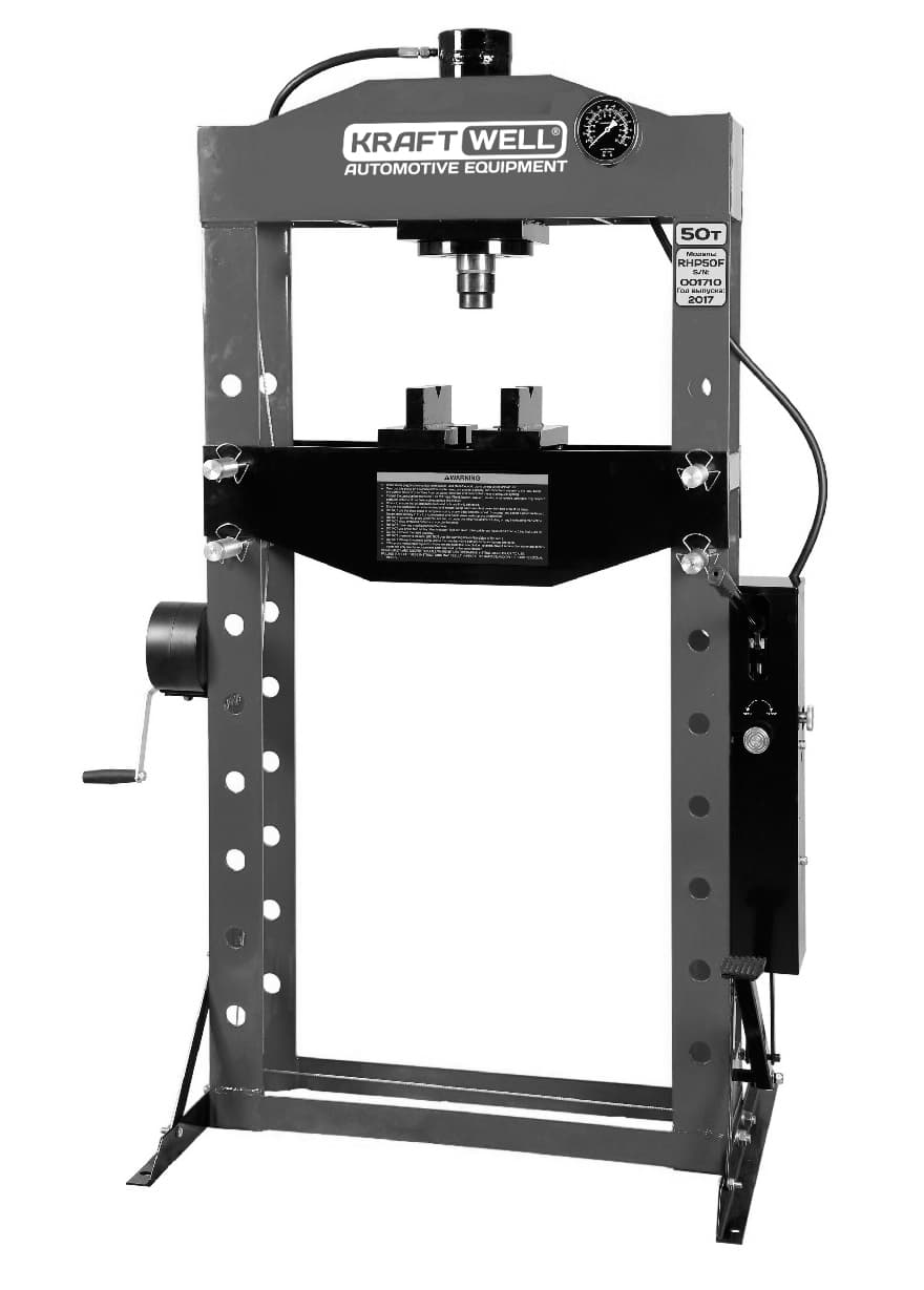 Пресс 50 т. сварная рама с ручным и ножным приводом KraftWell KRWPR50F
