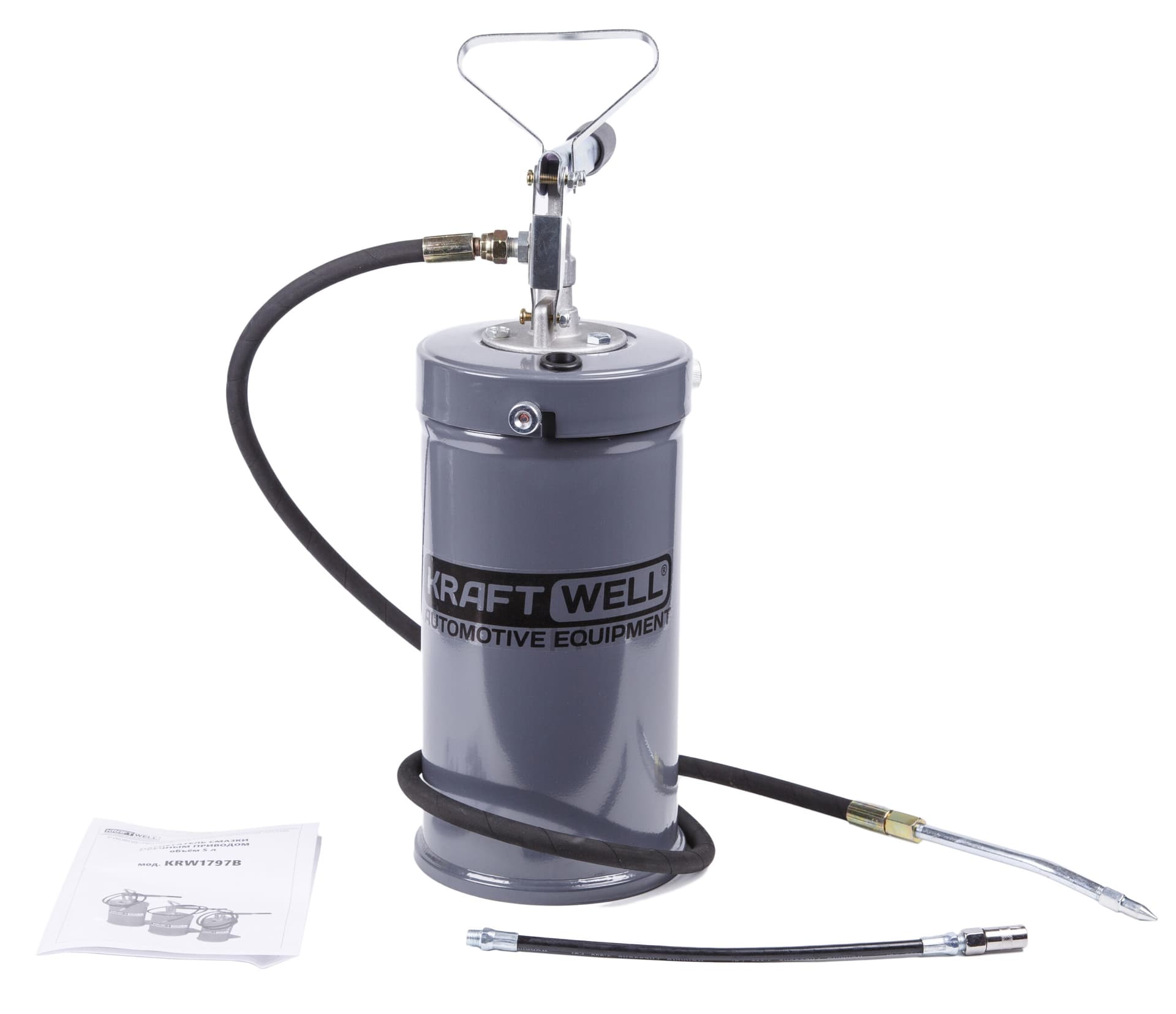 Нагнетатель солидола с ручным приводом 5 л KraftWell KRW1797B
