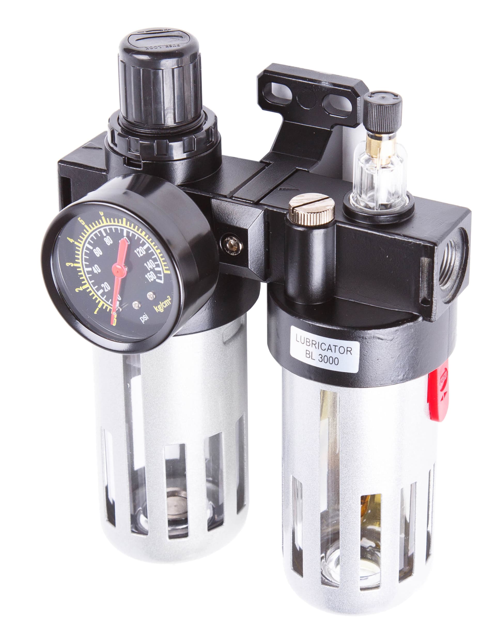 Блок подготовки воздуха с фильтром, лубрикатором и манометром, 3/8″ KRW1771.2A38