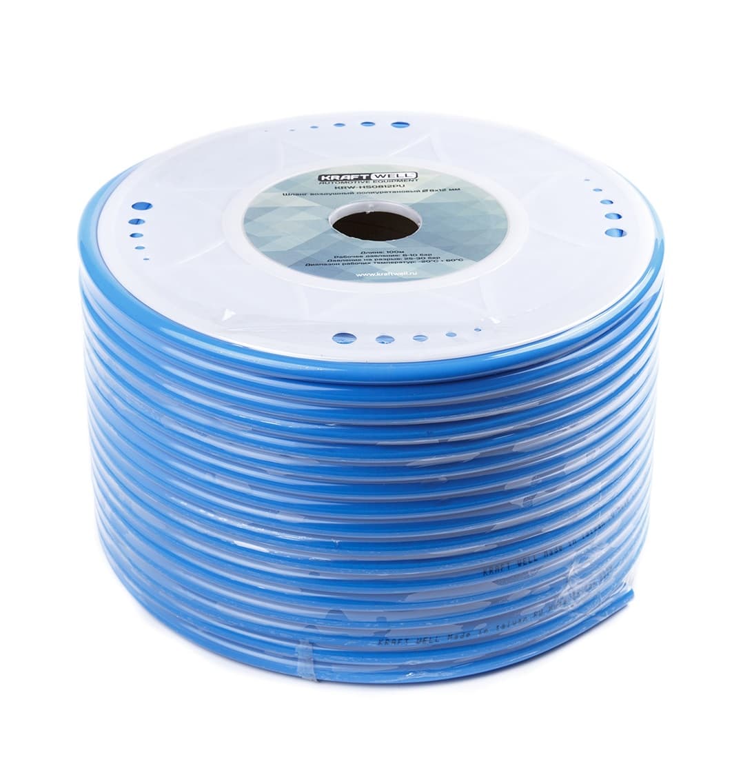 Полиуретановый шланг KraftWell 8x12 мм в бухте 100 метров