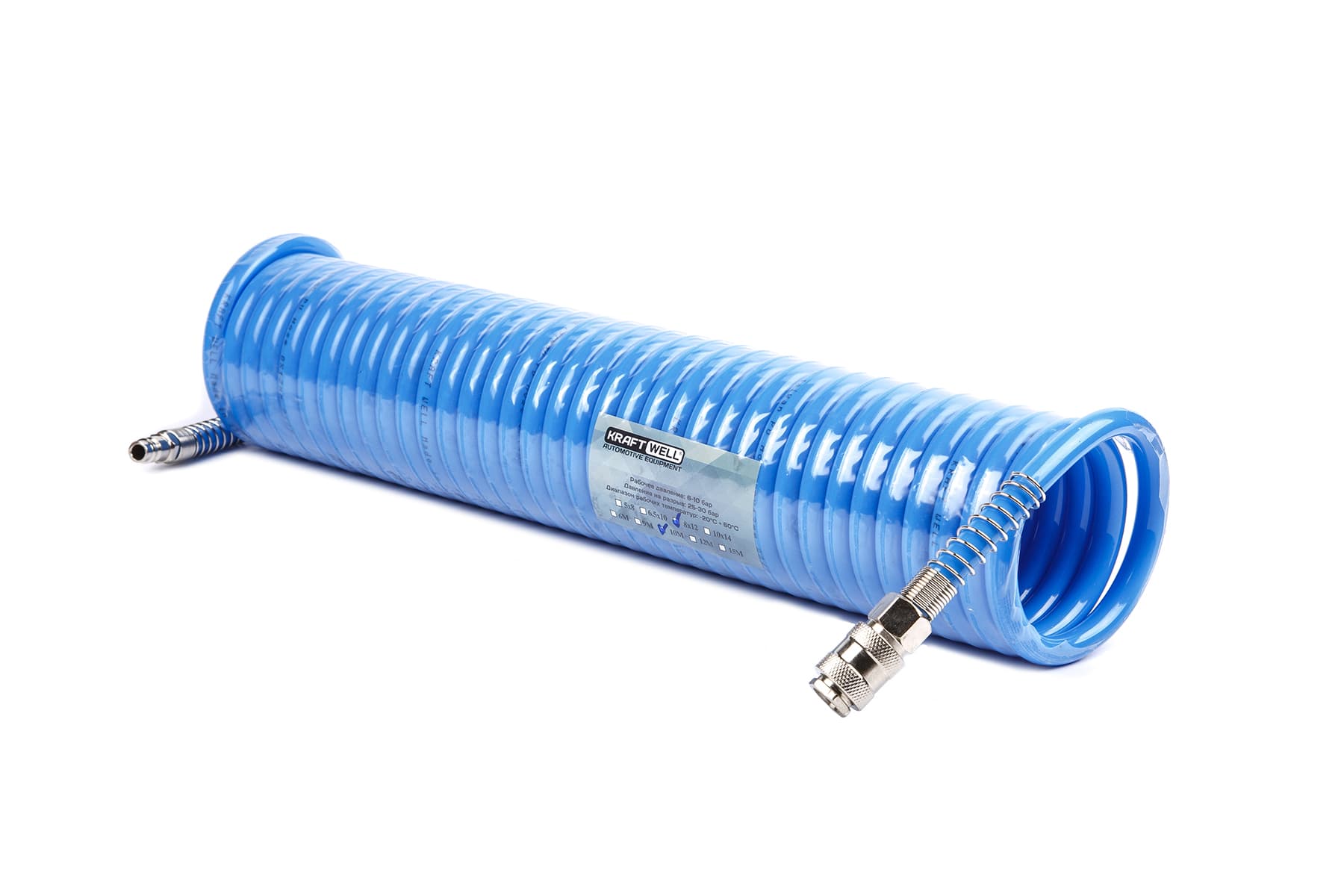 Полиуретановый спиральный шланг KraftWell 8х12 мм