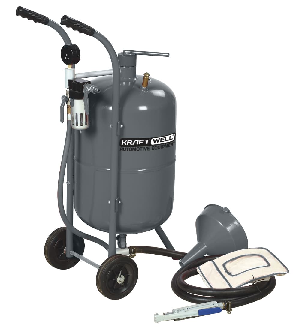 Аппарат пескоструйный 37 л мобильный KraftWell KRW-SB10H