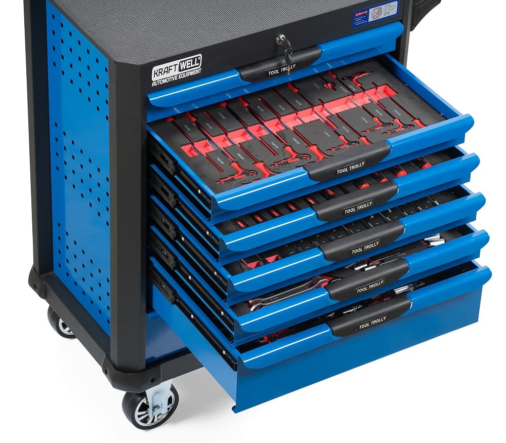 Тележка с инструментом 277 пр 7 ящиков KraftWell KRW-TTB+SET277