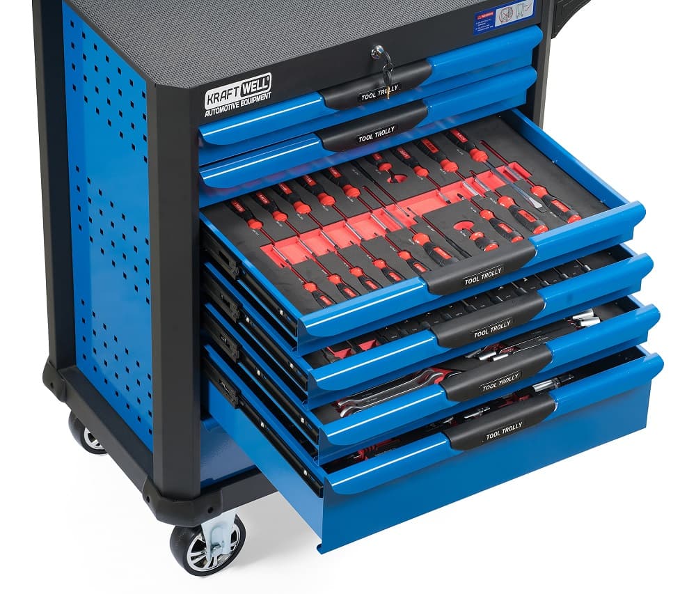 Тележка с инструментом 277 пр 7 ящиков KraftWell KRW-TTB+SET277