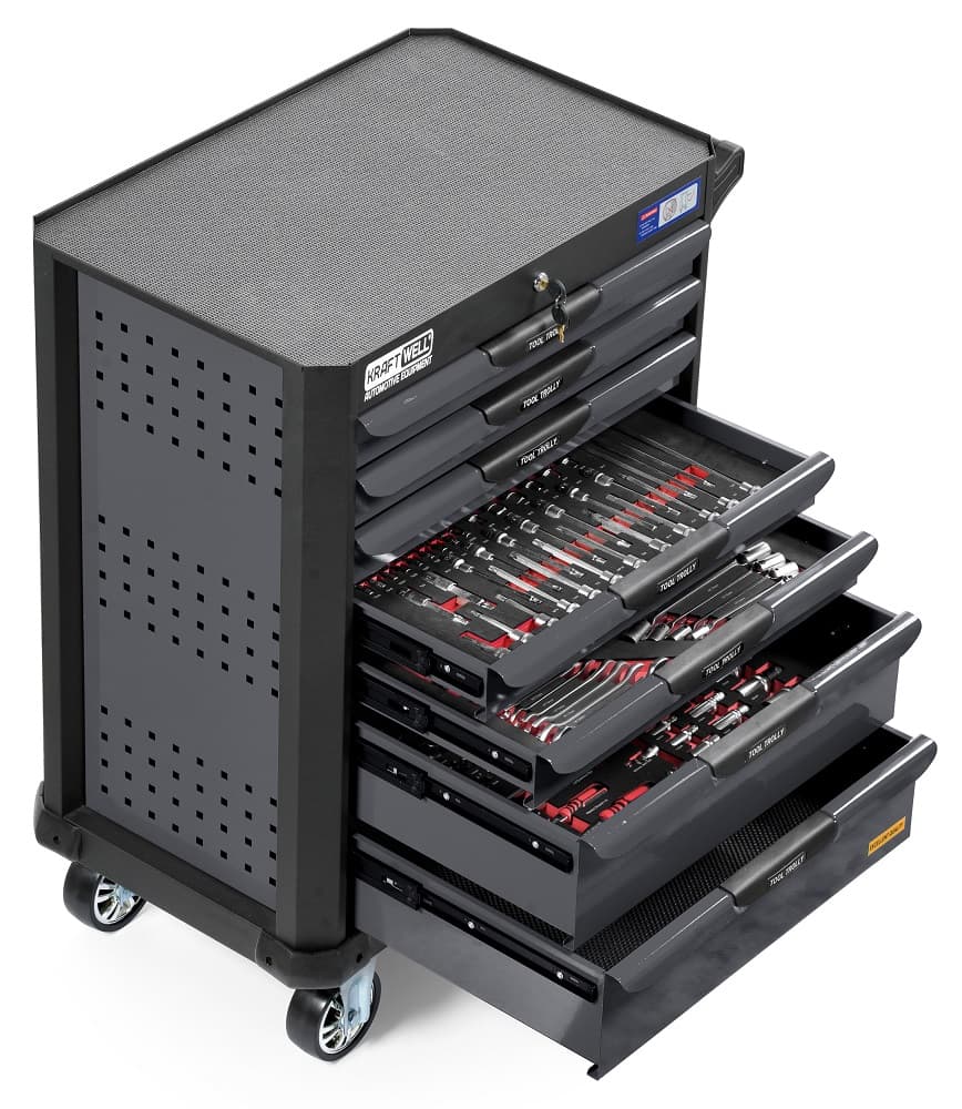 Тележка инструментальная с 7 ящиками 277 пр. KraftWell KRW-TTG+SET277