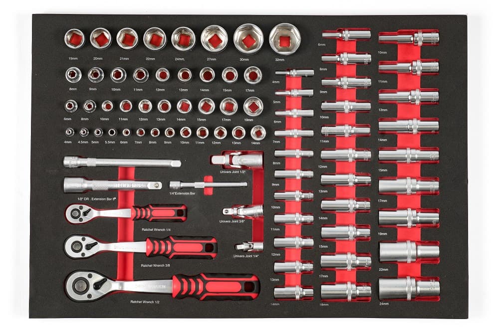 Тележка инструментальная с 7 ящиками 277 пр. KraftWell KRW-TTG+SET277