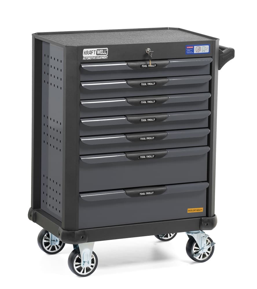 Тележка инструментальная с 7 ящиками 277 пр. KraftWell KRW-TTG+SET277