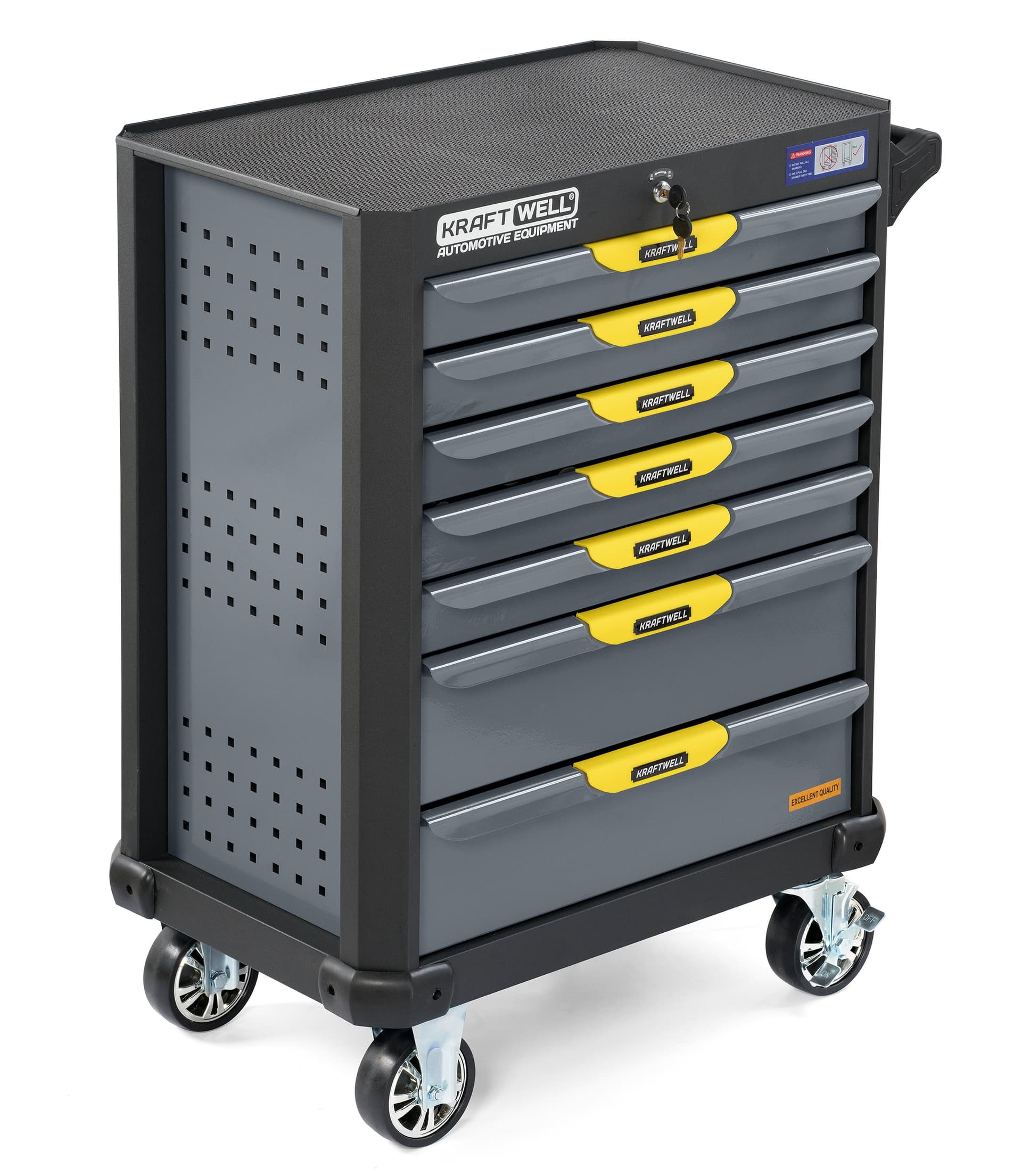Тележка инструментальная с 7 ящиками 277 пр. KraftWell KRW-TTG+SET277
