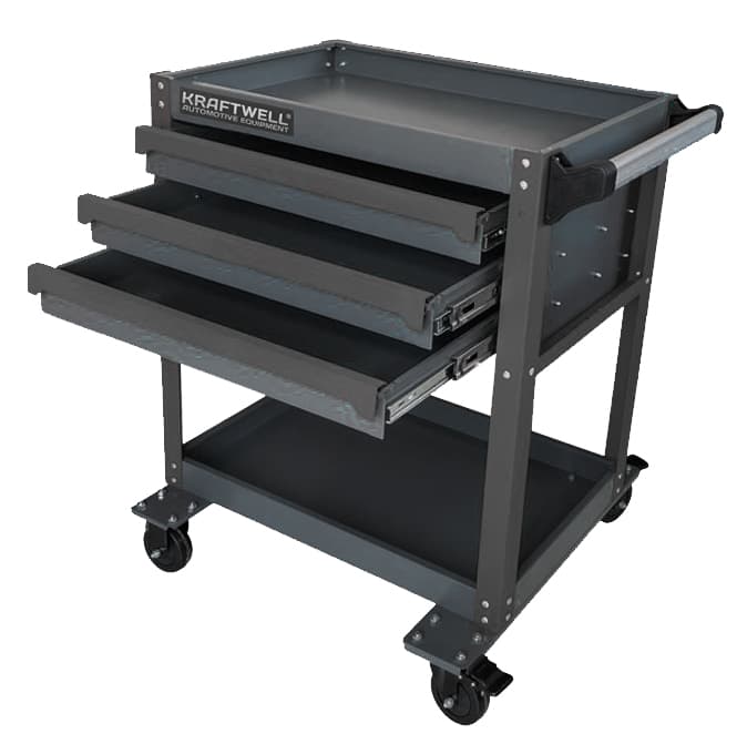 Тележка профессиональная с 3 ящиками и нишей KraftWell KRW-TT3G
