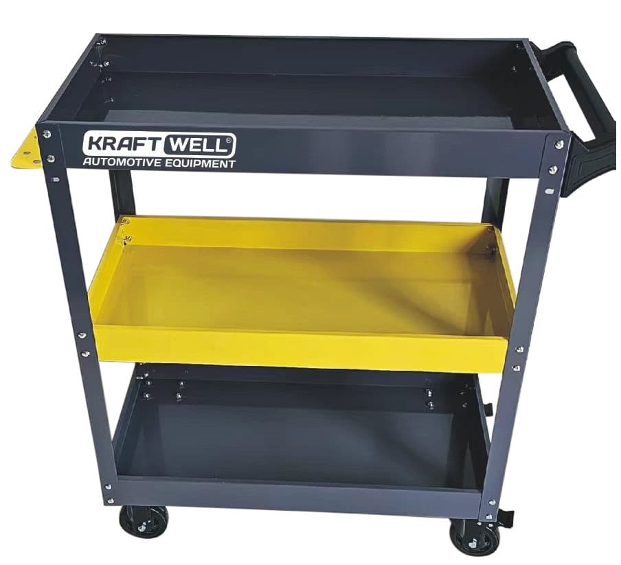 Тележка инструментальная открытая 3 полки KraftWell KRW-T3G