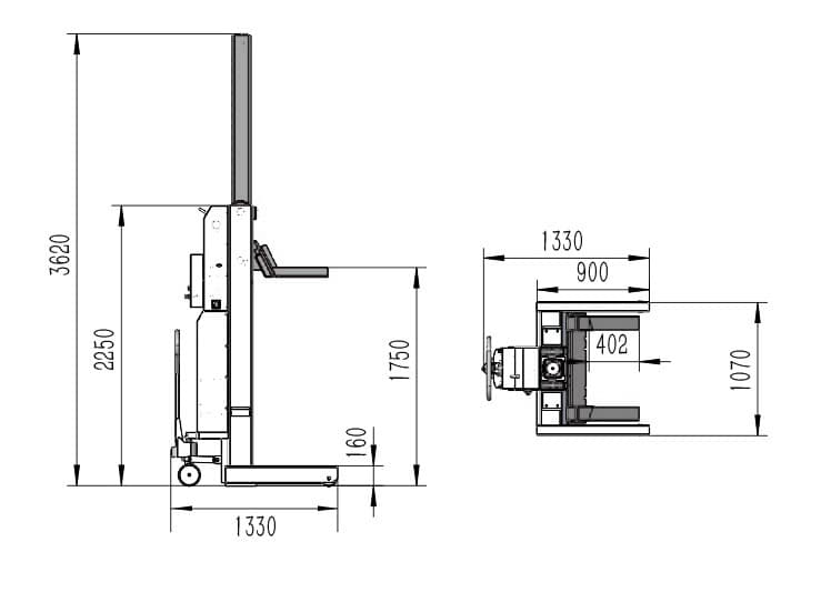 Колонны подкатные электрогидравлические беспроводные г/п 2х8,5 т. KraftWell COMBI8.5/2