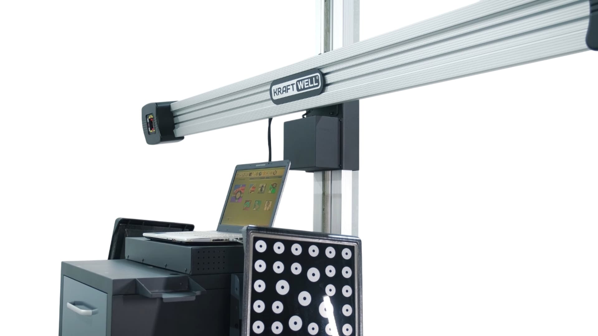 Стенд сход-развал 3D KraftWell KRW3DWA-III — алюминиевая стойка, электролифт