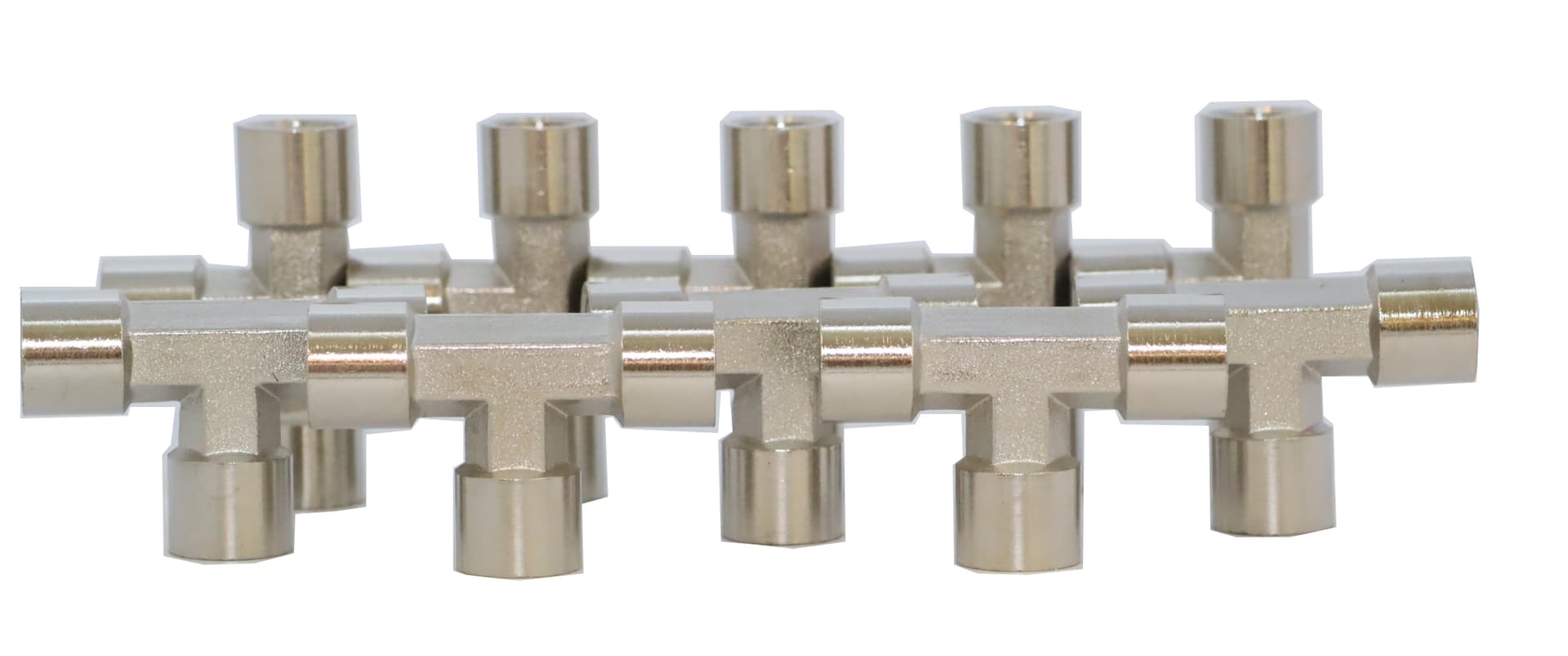 Тройник резьбовой Т-образный F1/4″ — F1/4″ — F1/4″, 10 шт KraftWell KRW-TT14F3-10