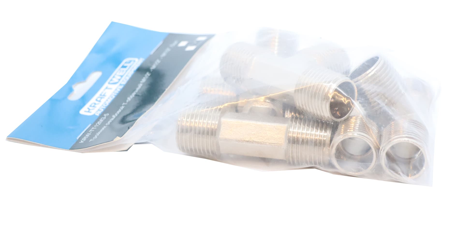 Тройник резьбовой Т-образный M1/2″ — M1/2″ — M1/2″, 5 шт KraftWell KRW-TT12M3-5