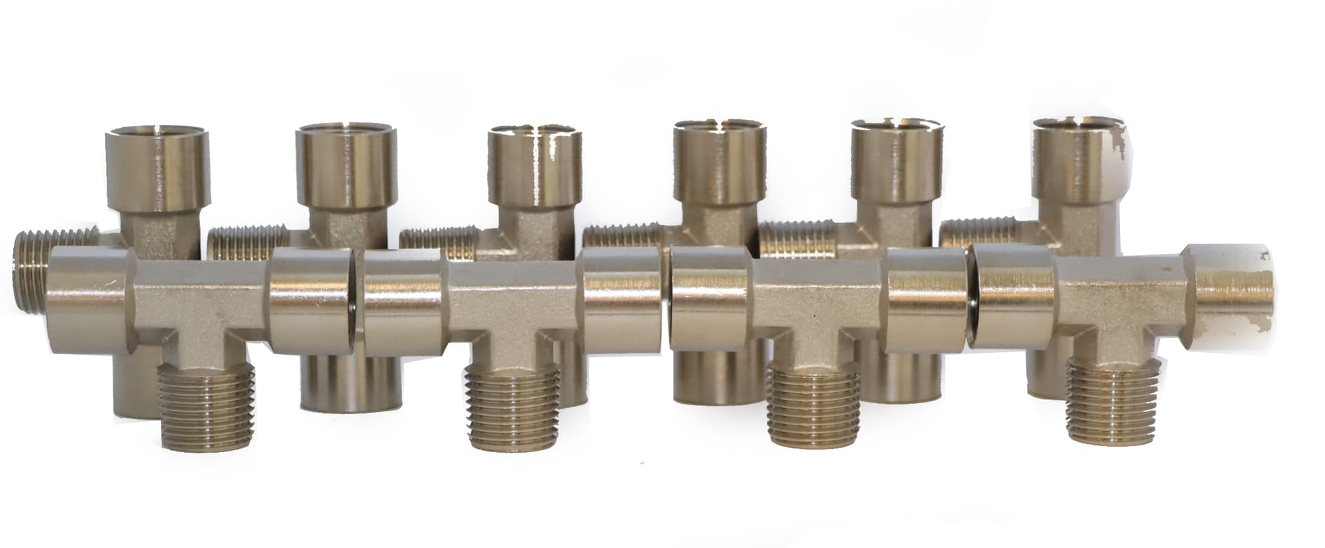 Тройник резьбовой Т-образный F1/2″ — M1/2″ — F1/2″, 10 шт KraftWell KRW-TT12FMF-10