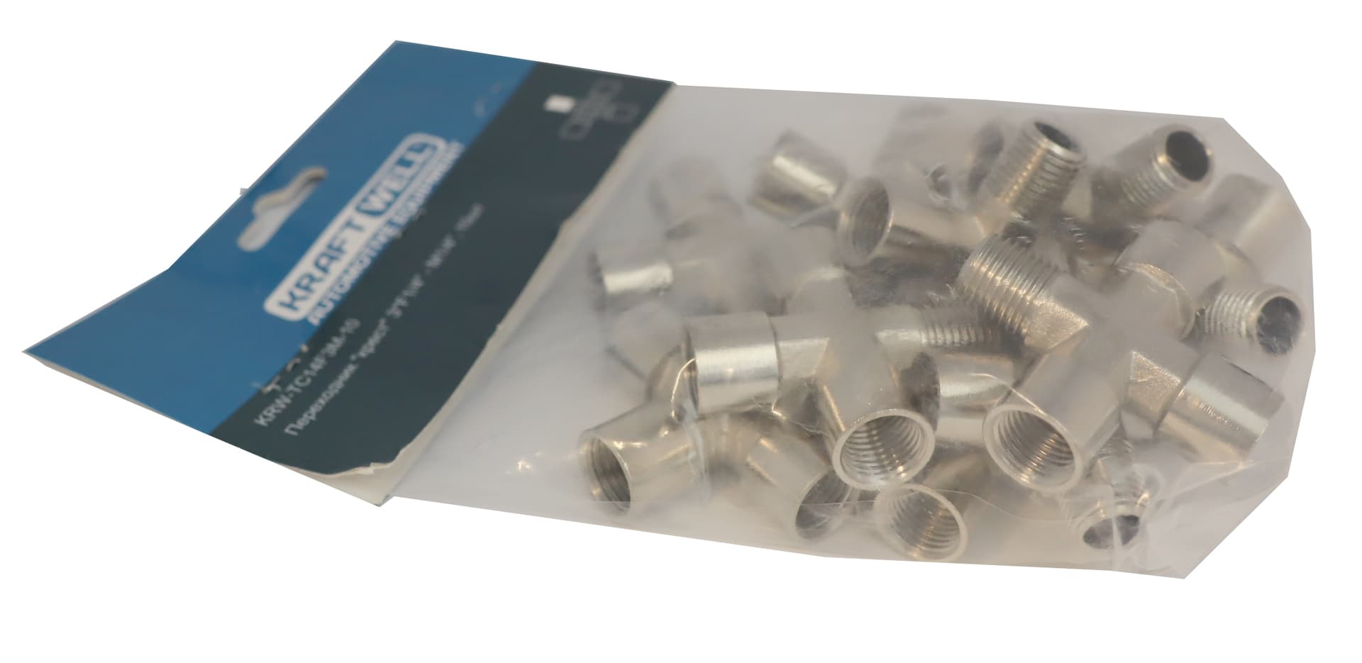 Переходник «крест» 3*F1/4″ — M1/4″, 10 шт KraftWell KRW-TC14F3M-10