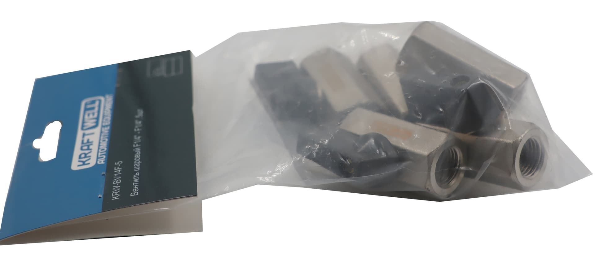 Вентиль шаровый F1/4″ — F1/4″, 5 шт KraftWell KRW-BV14F-5