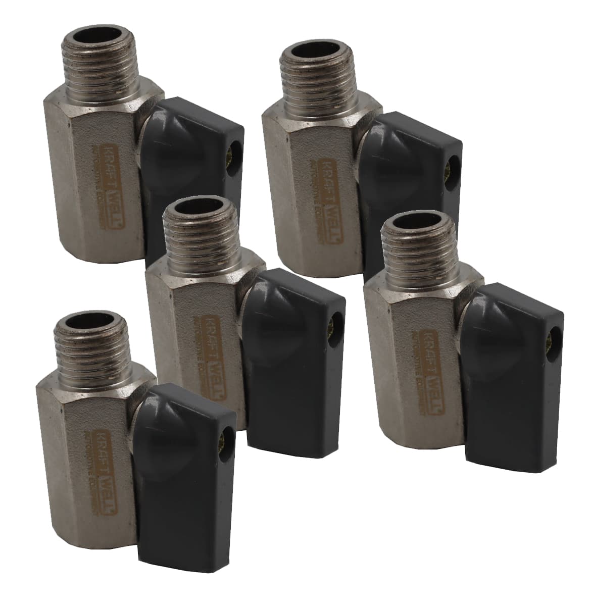 Вентиль шаровый M1/4″ — F1/4″, 5 шт KraftWell KRW-BV14MF-5