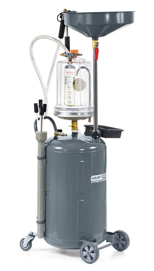 Установка для слива и откачки масла/антифриза с подъемной ванной и мерной емкостью, 100 л KraftWell KRW1839.80L