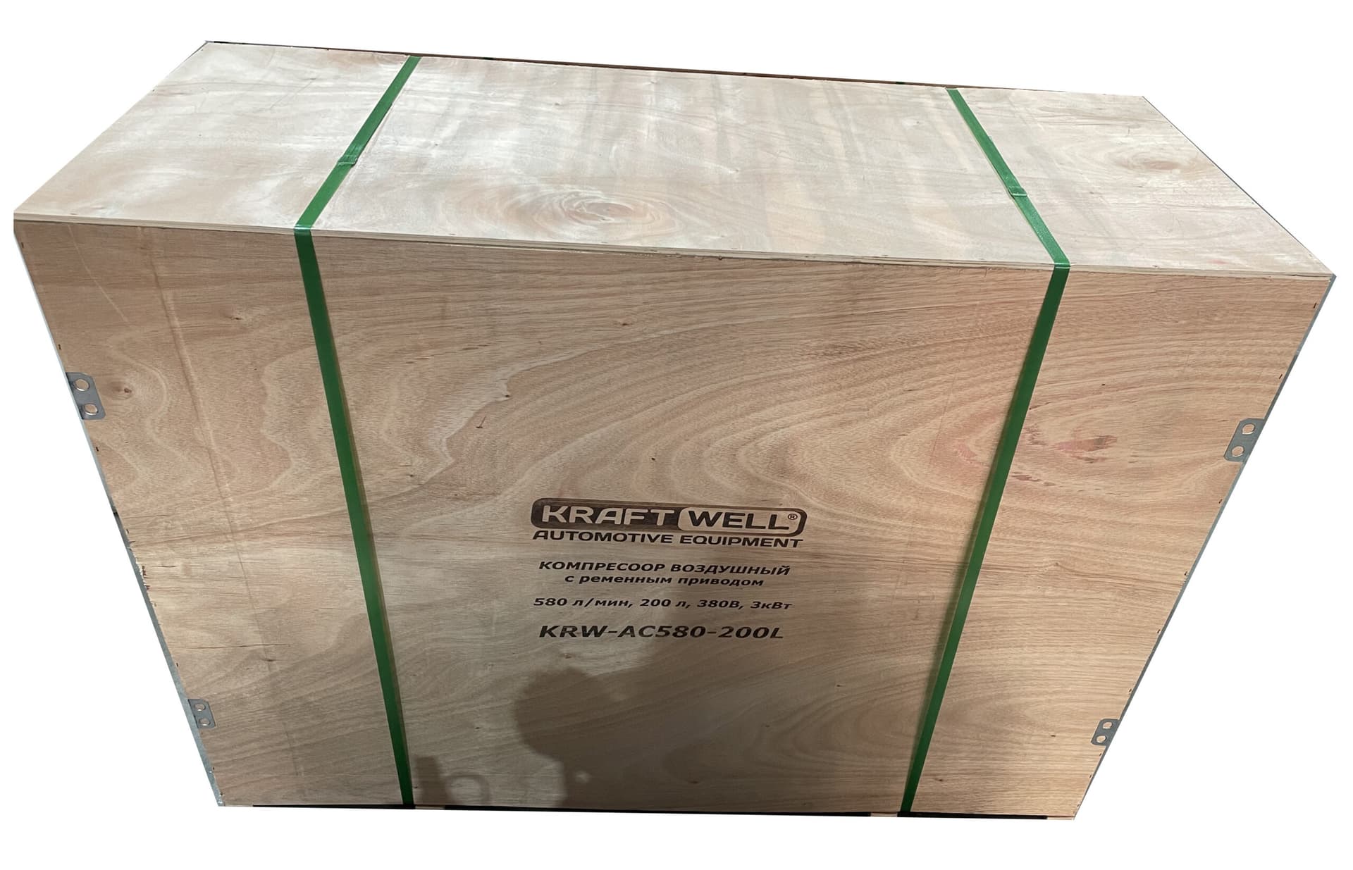 Компрессор поршневой KraftWell KRW-AC580-200L — 580 л/мин, 10 бар, 200 л
