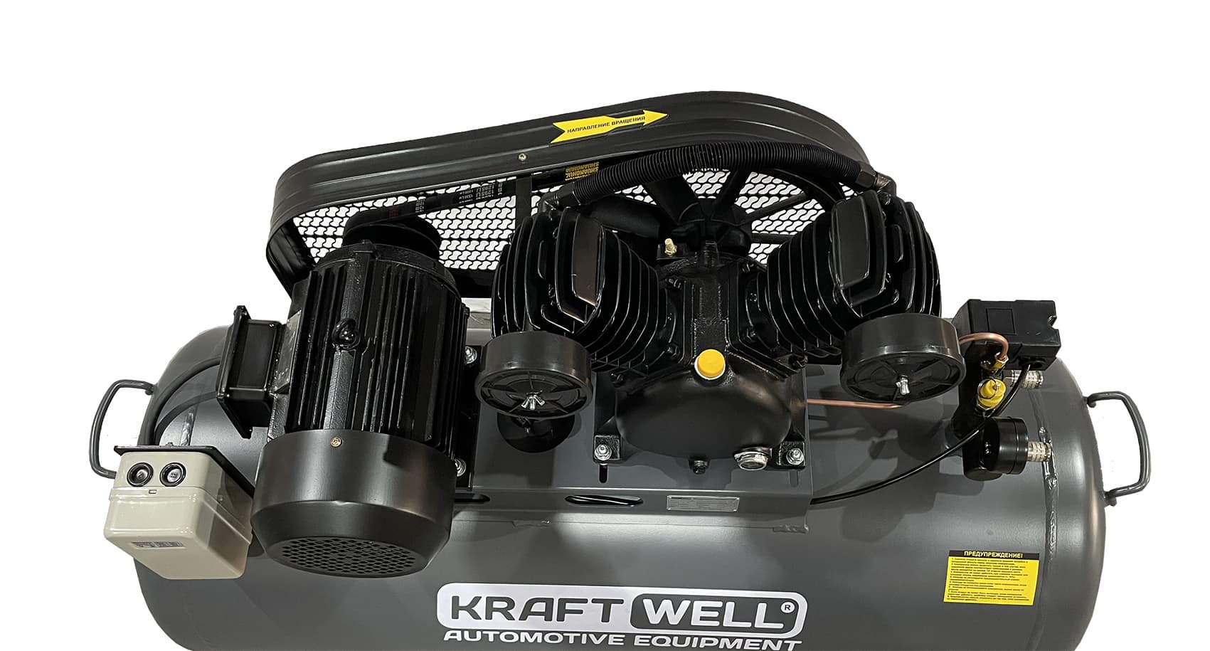 Компрессор поршневой KraftWell KRW-AC580-200L — 580 л/мин, 10 бар, 200 л