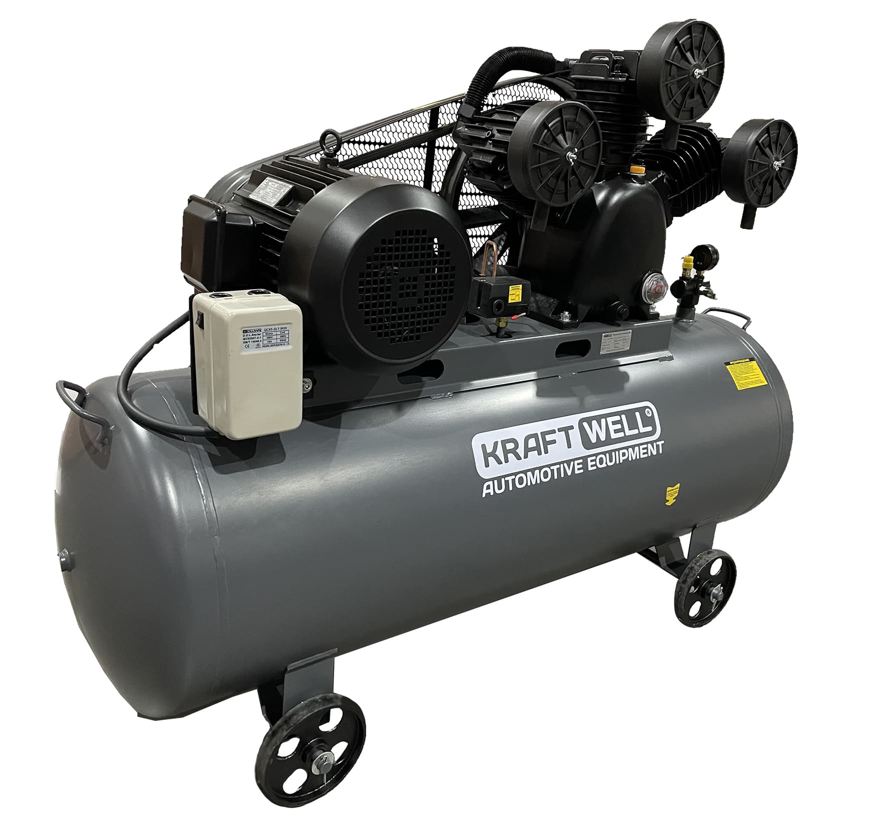 Компрессор поршневой KraftWell KRW-AC950-300L — 950 л/мин, 10 бар, 300 л