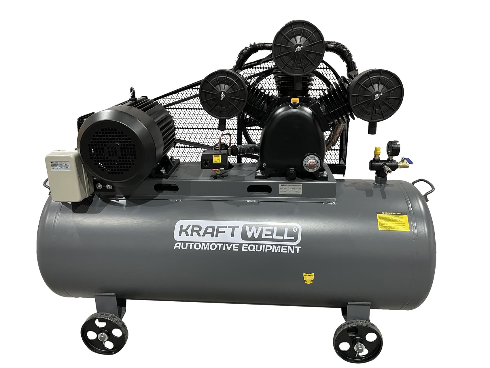 Компрессор поршневой KraftWell KRW-AC950-300L — 950 л/мин, 10 бар, 300 л