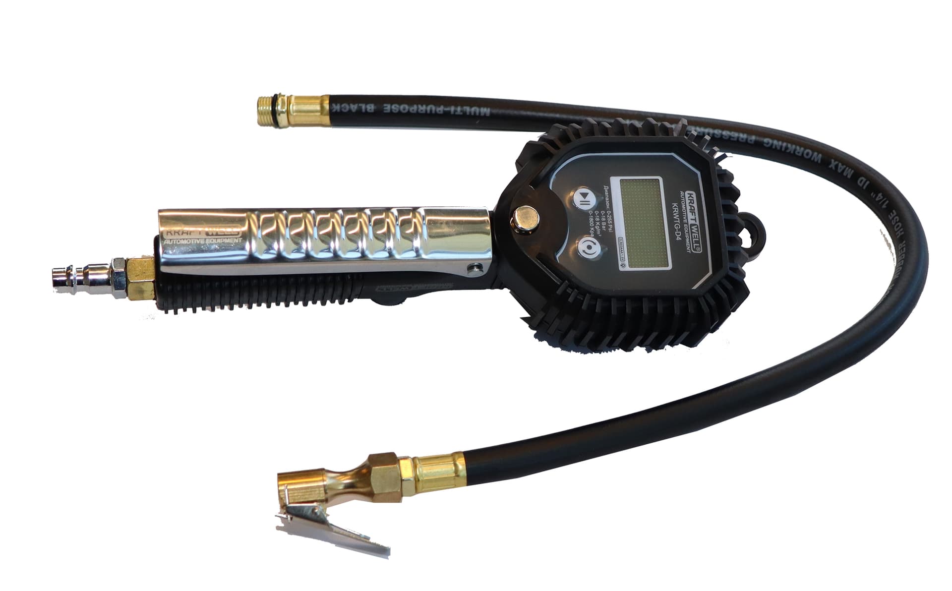Вид пистолета KraftWell с дисплеем манометра
