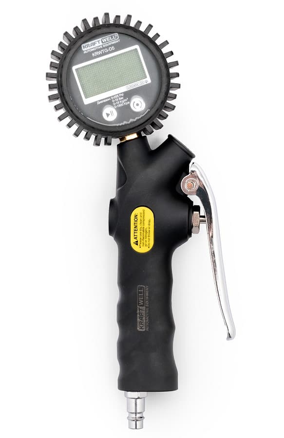 Пистолет для накачки шин KraftWell KRWTG-D5 с цифровым дисплеем