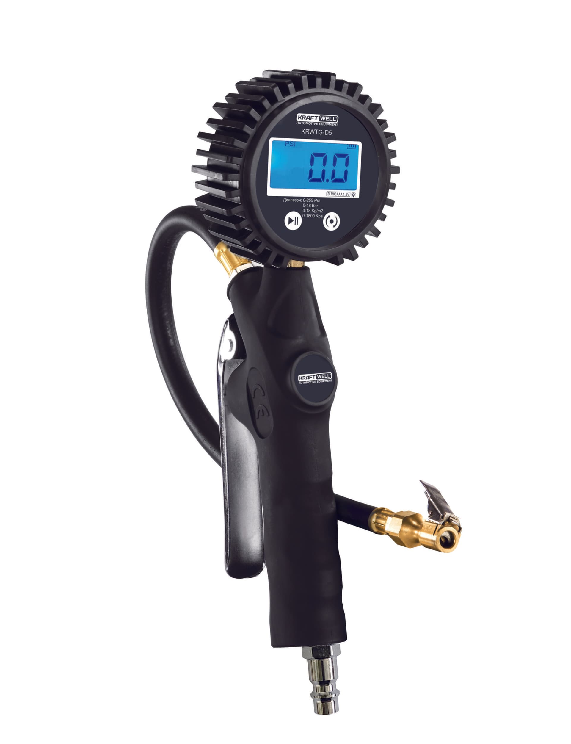 Пистолет с цифровым манометром 18 бар KraftWell KRWTG-D5