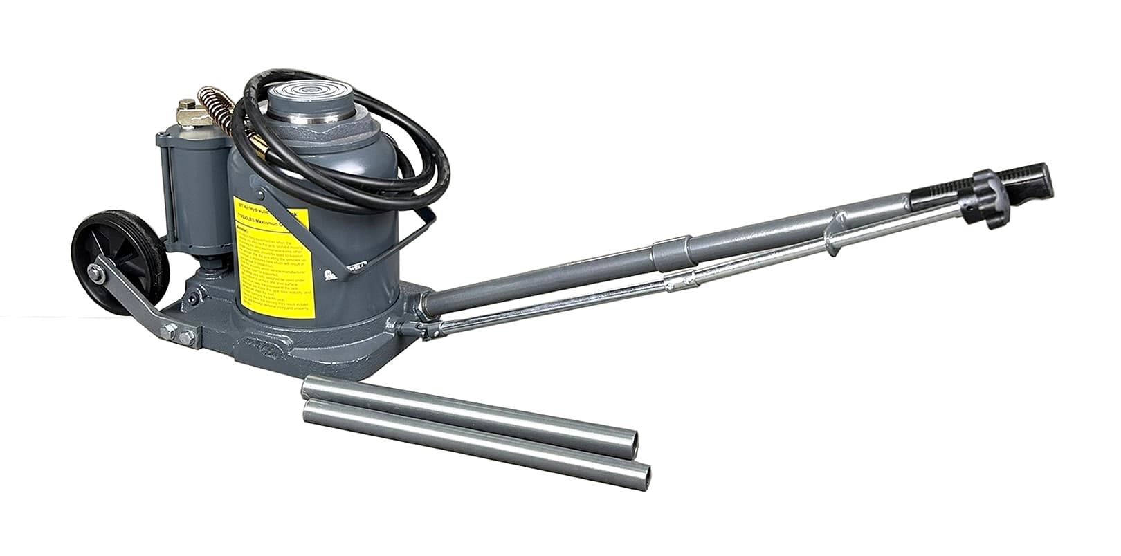 Домкрат пневмогидравлический KraftWell KRWBJ50A — 50 т, бутылочный