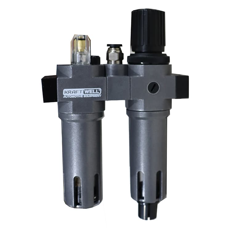 Фильтр-влагоотделитель с редуктором и лубрикатором, 1/4″, до 16 бар серия PRO KraftWell KRW-DFC14