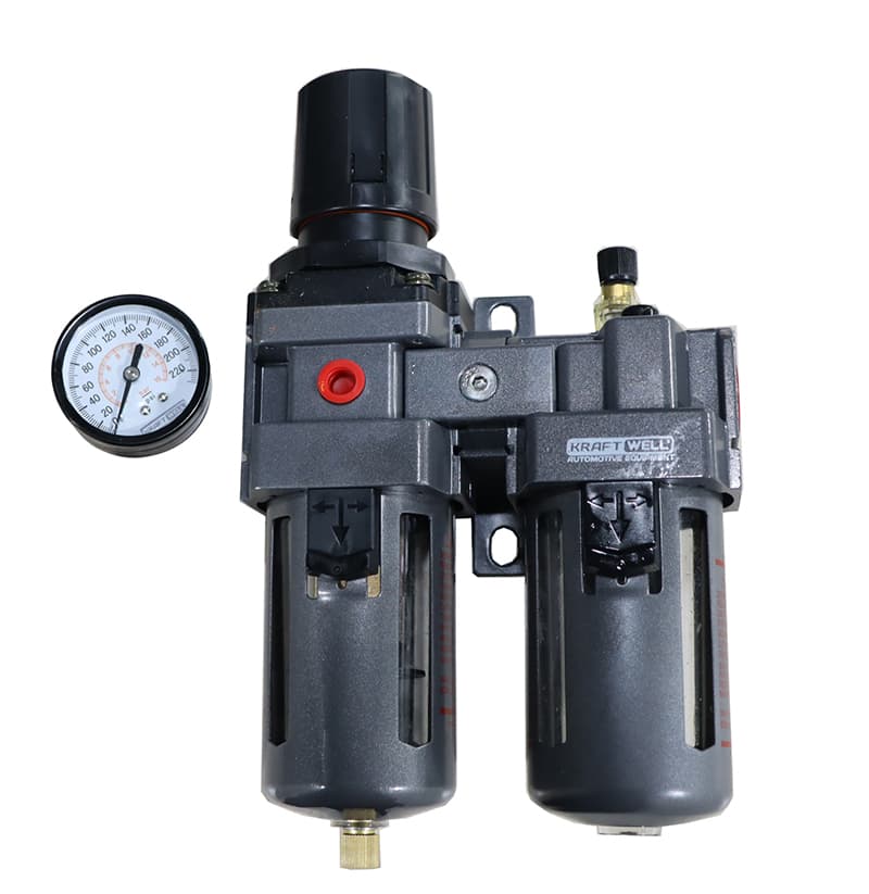 Фильтр-влагоотделитель с редуктором и лубрикатором, 1/2″, до 16 бар, серия STD KraftWell KRW-FRL12C