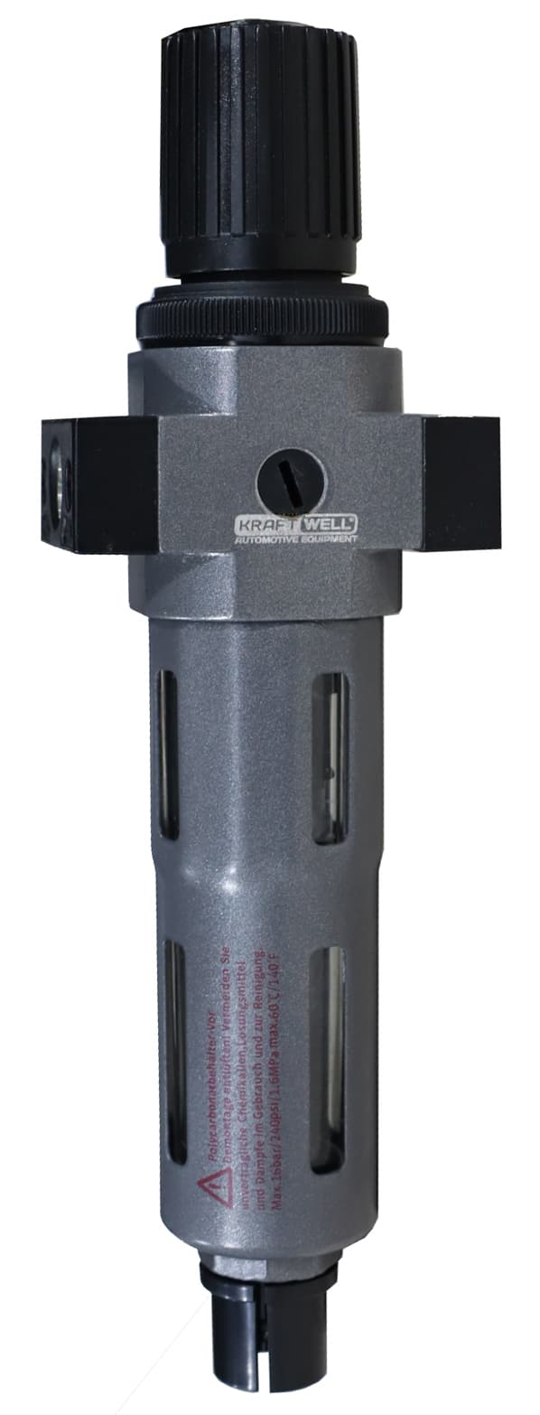 Фильтр-влагоотделитель с редуктором, 1/4″, до 16 бар, серия PRO KraftWell KRW-LFR14