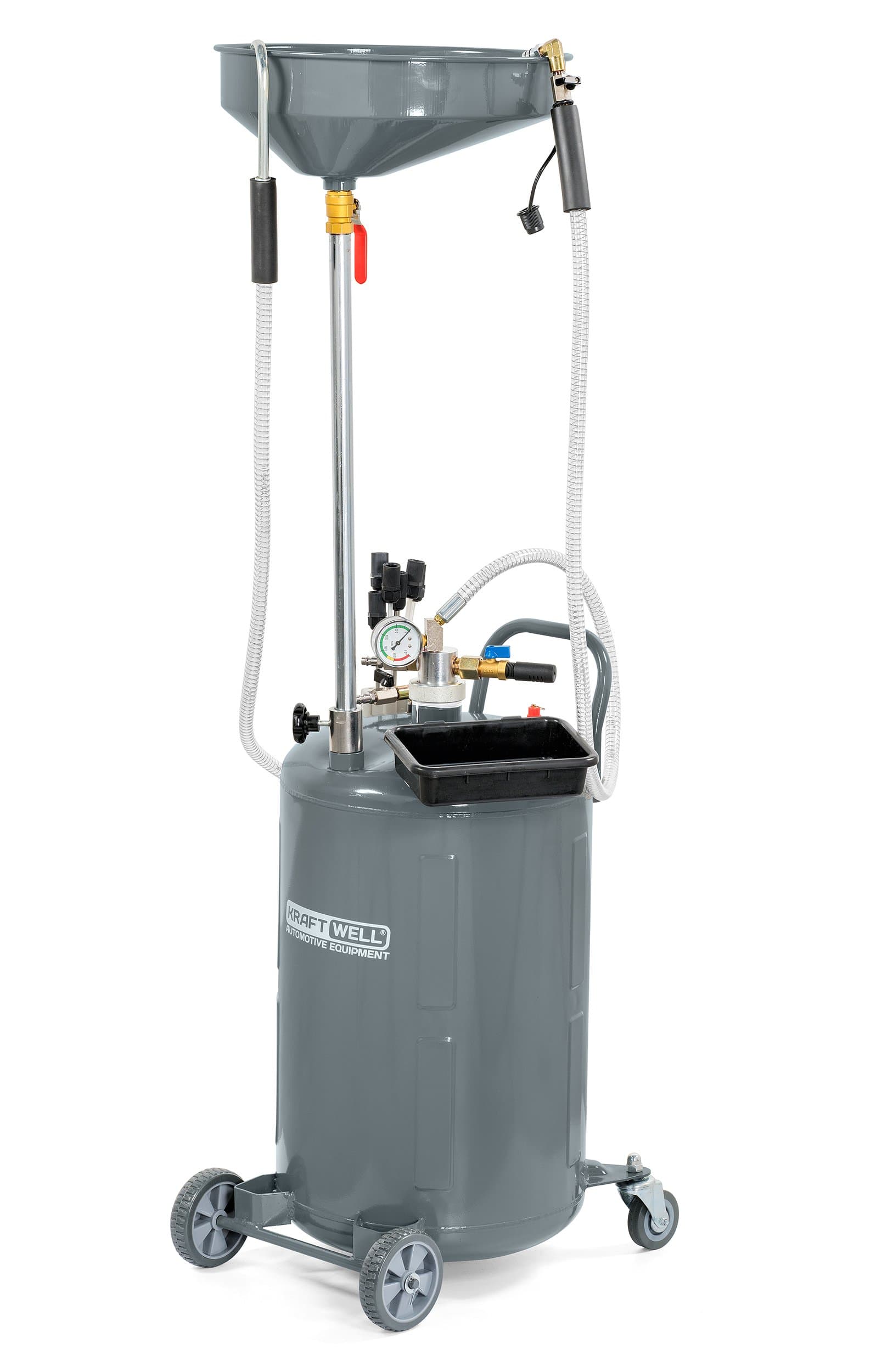 Установка для слива и откачки масла/антифриза с подъемной ванной, 90 л KraftWell KRW1832.80L
