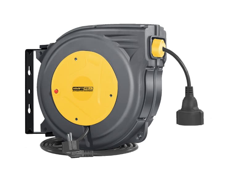 Катушка электрическая, 15 м., 220 В, 3х2,5 мм2 автосмотка KraftWell KRW1731E1