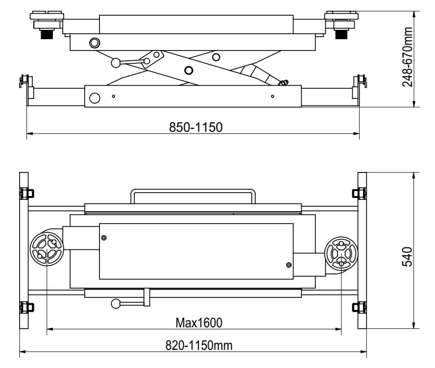 Траверса ручная KraftWell — механизм подъема