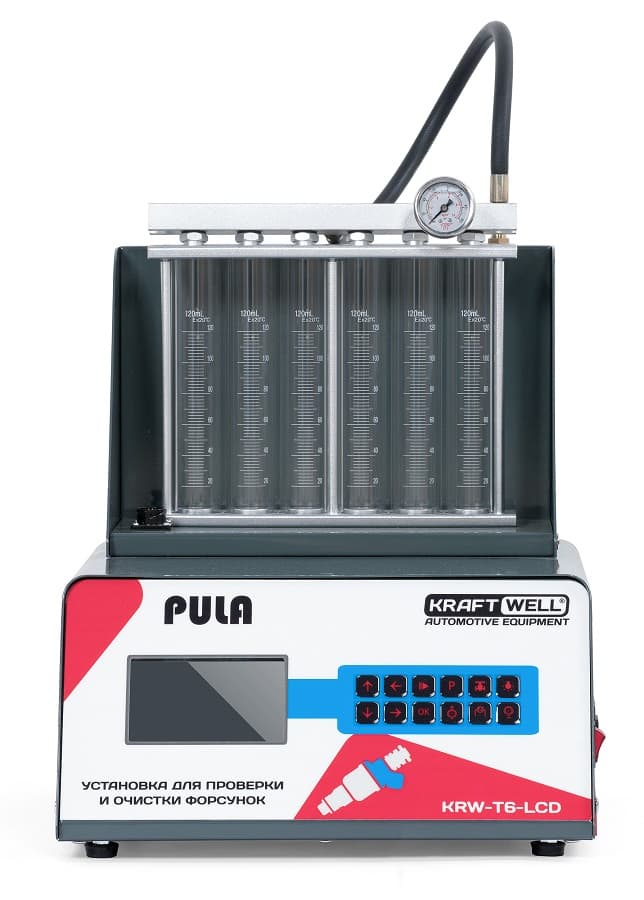 Установка для тестирования и очистки форсунок GDI, EFI, PIEZO KraftWell PULA KRW-T6-LCD