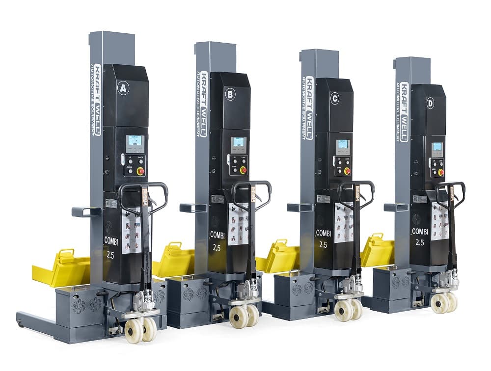 Колонны подкатные г/п 4х2,5 т. электрогидравлические беспроводные KraftWell COMBI2.5