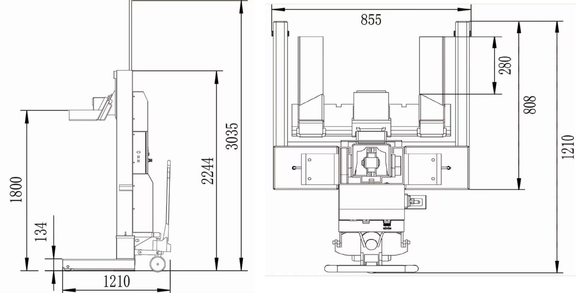 Колонны подкатные г/п 4х2,5 т. электрогидравлические беспроводные KraftWell COMBI2.5