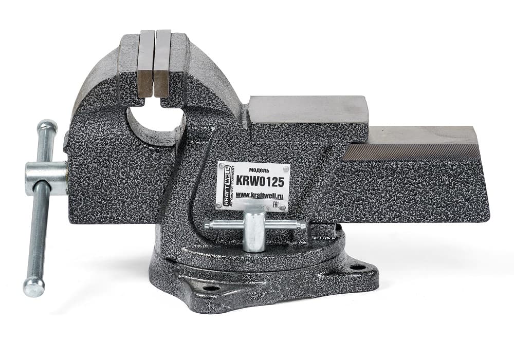 Тиски KraftWell KRW0125 с поворотным основанием