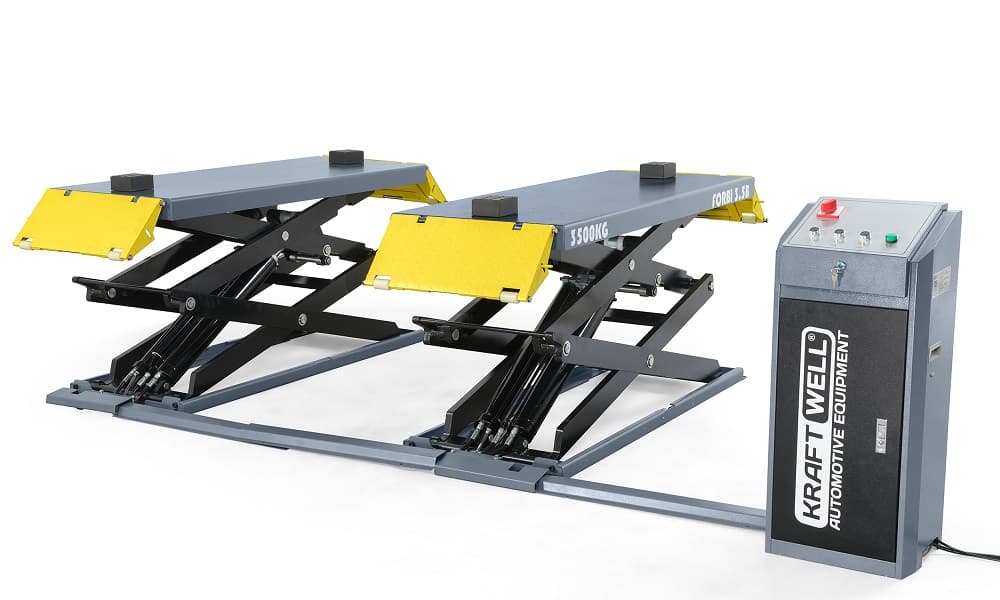 Подъёмник ножничный низкопрофильный г/п 3,5 т. KraftWell FORBI 3.5B
