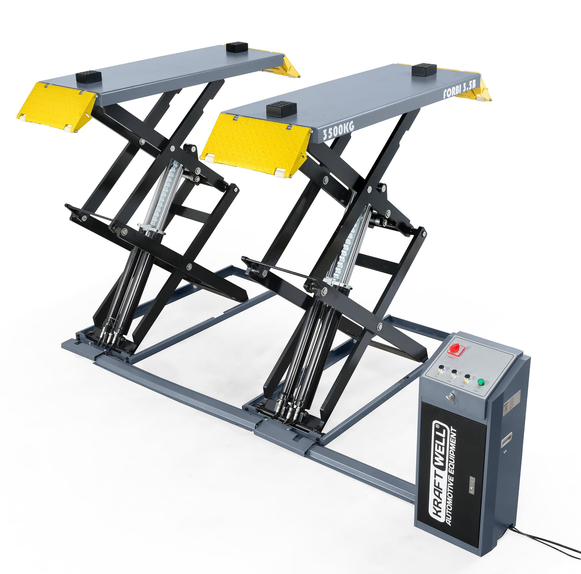 Подъёмник ножничный низкопрофильный г/п 3,5 т. KraftWell FORBI 3.5B