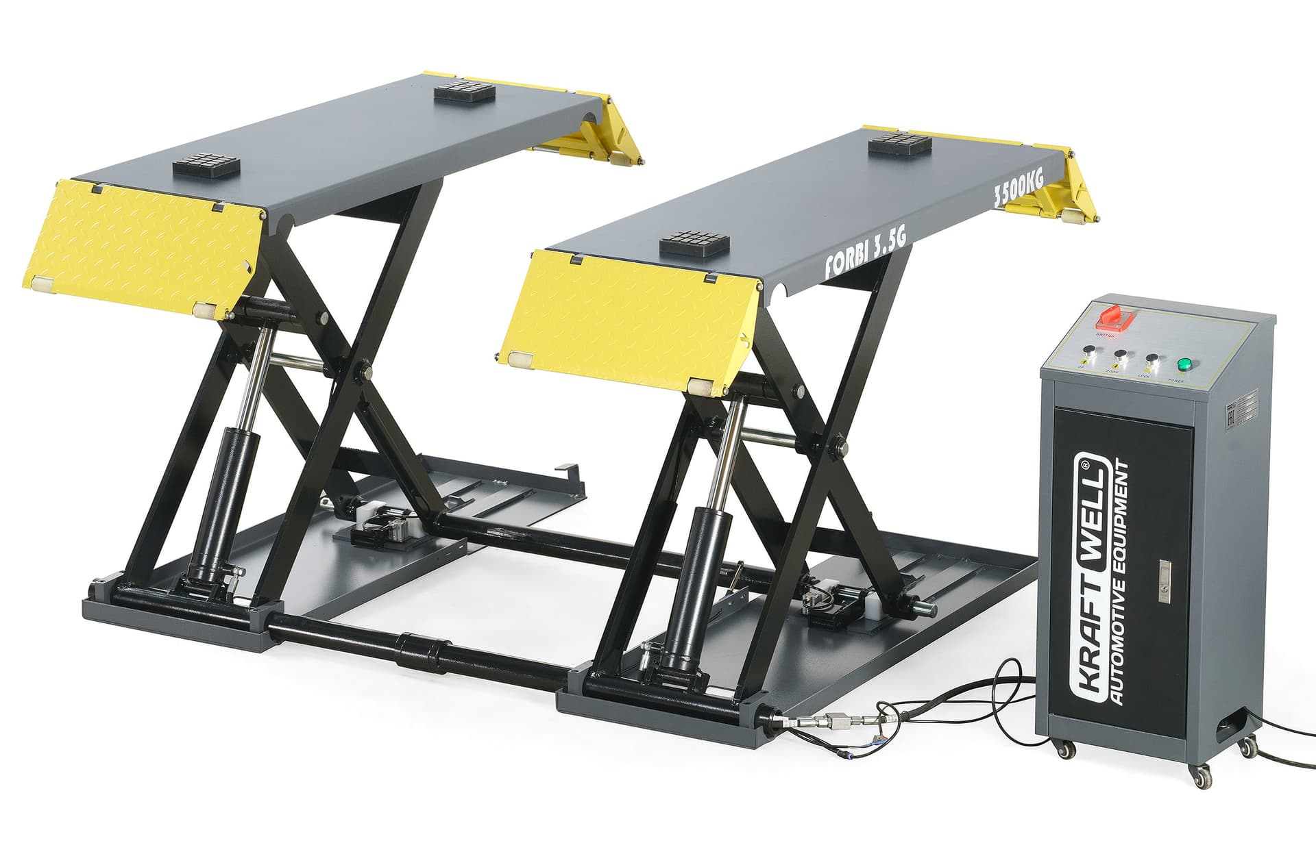 Подъёмник ножничный шиномонтажный мобильный г/п 3,5 т. KraftWell FORBI 3.5G/220