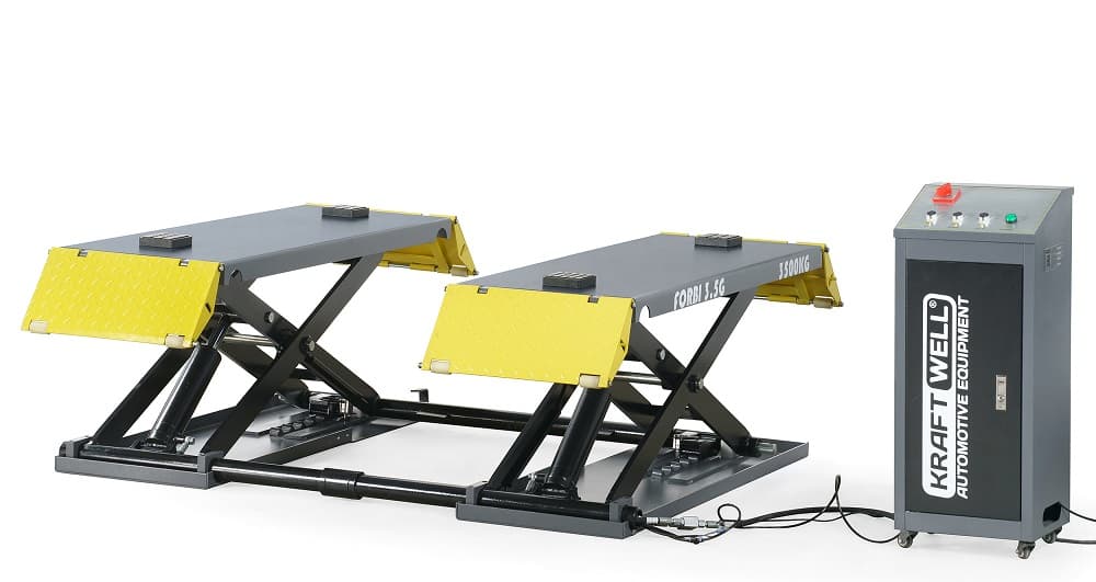 Подъёмник ножничный шиномонтажный мобильный г/п 3,5 т. KraftWell FORBI 3.5G/220